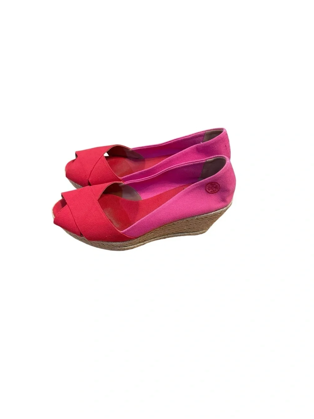 Tory Burch Women’s Pink Crisscross Open-Toe Flats